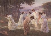 Leopold Kowalsky A Meadow Frolic oil painting